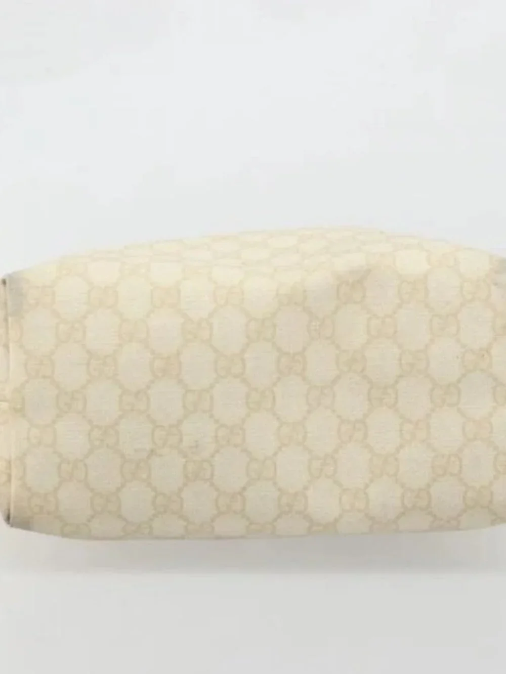 GUCCI GG Supreme Tote Bag PVC Ivory Gold 189896 Auth BAZ627